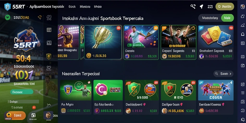 Tampilan gameplay 55RT dengan berbagai opsi taruhan olahraga.