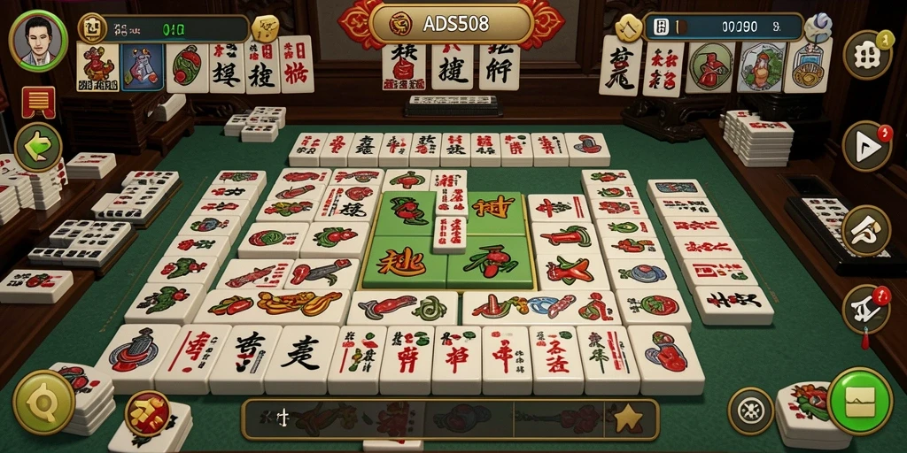 Tampilan gameplay seru dari ADS508 dalam permainan Mahjong.