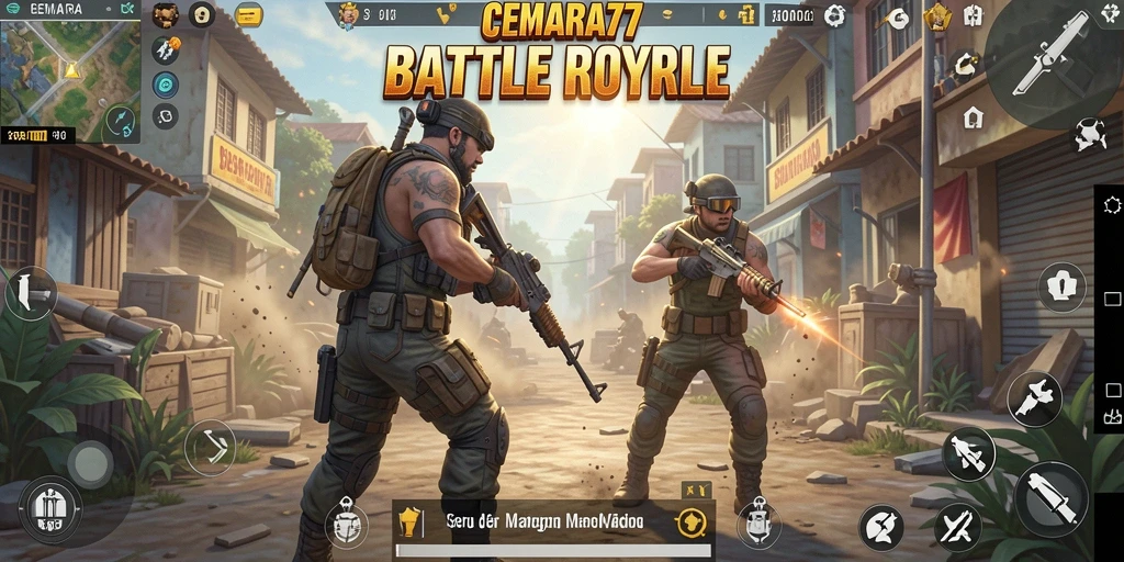 Tampilan gameplay CEMARA77 dengan aksi pertarungan yang mendebarkan.