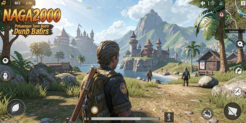 Tampilan gameplay NAGA2000 yang menakjubkan dalam dunia terbuka.
