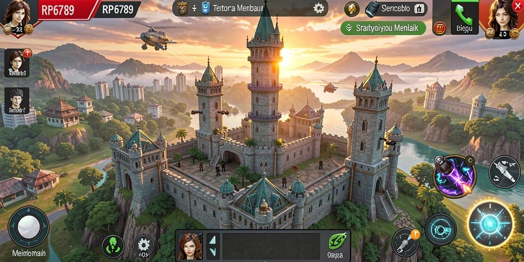 Gameplay menegangkan RP6789 dengan menara strategis.