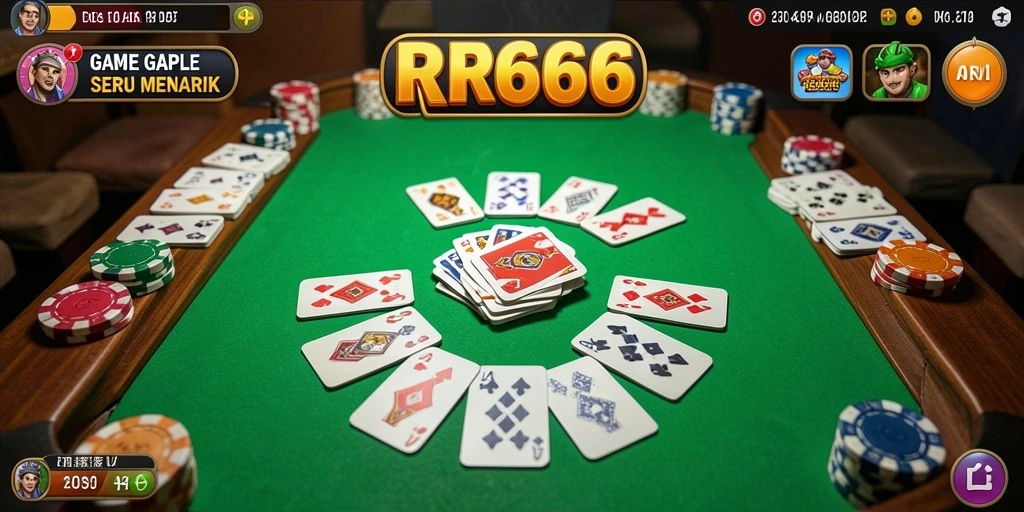 Tampilan gameplay seru dalam permainan Gaple di RR666.