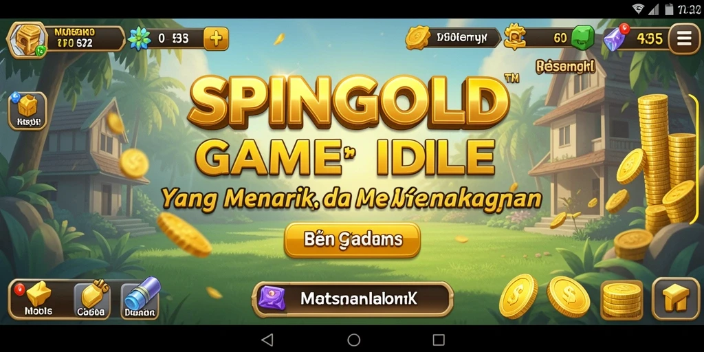 Tampilan gameplay SPINGOLD yang menarik dengan fitur Idle.