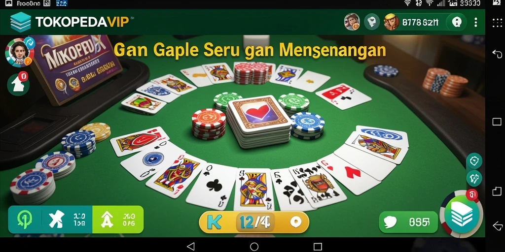 Screenshot gameplay TOKOPEDIAVIP yang menunjukkan keseruan bermain Gaple.