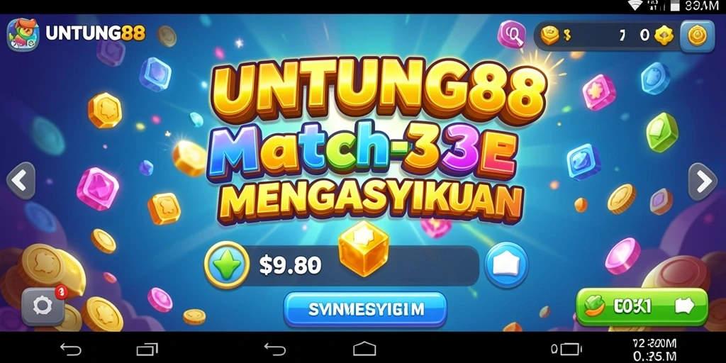 Tampilan permainan Match-3 yang menakjubkan di UNTUNG88.