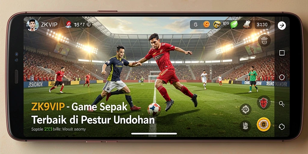 Tangkapan layar ZK9VIP menampilkan pertandingan sepak bola yang seru.